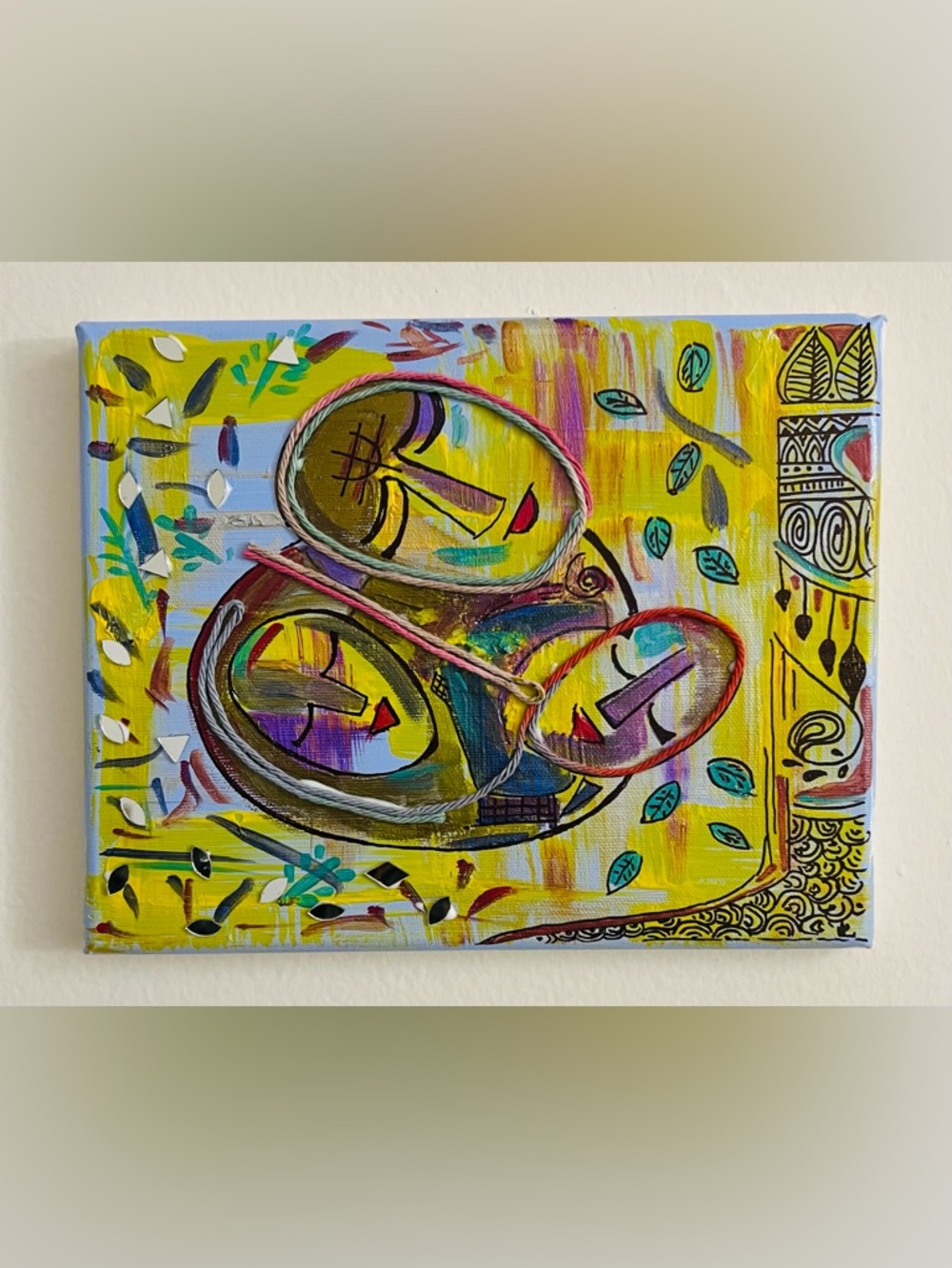 Handcrafted Abstract Faces Wall canvas Modern Art